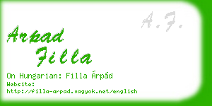 arpad filla business card